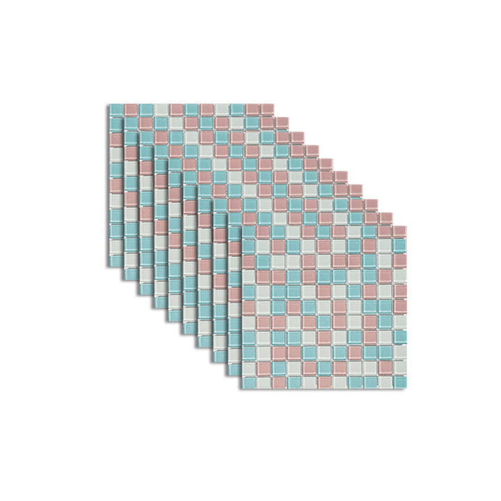 BowLift | 12" x 12" Peel & Stick Glass Square Grid Mosaic Peel and Stick Tile 10-Pack