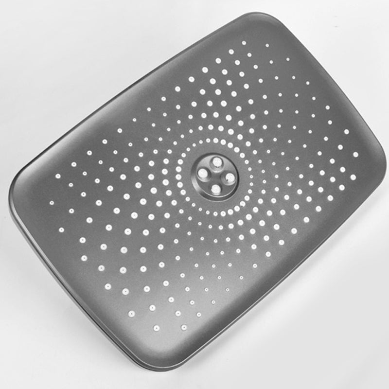 BowLift | Modern Gray Shower Head Combo Standard Spray Pattern Rectangular Large Shower Head