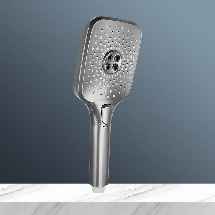 BowLift | Modern Gray Shower Head Combo Standard Spray Pattern Rectangular Large Shower Head