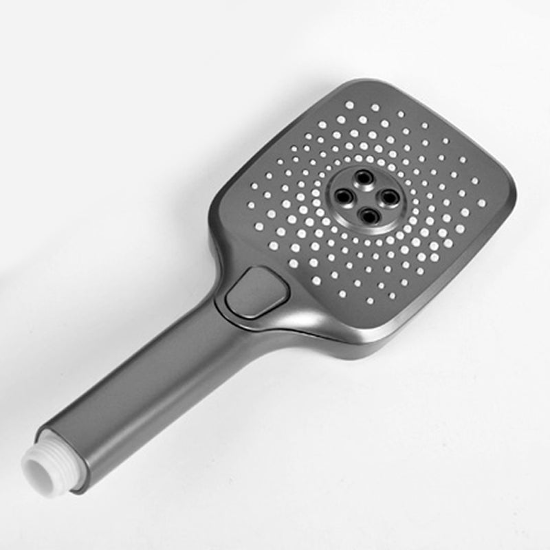 BowLift | Modern Gray Shower Head Combo Standard Spray Pattern Rectangular Large Shower Head