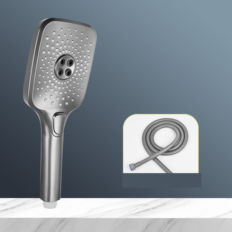 BowLift | Modern Gray Shower Head Combo Standard Spray Pattern Rectangular Large Shower Head