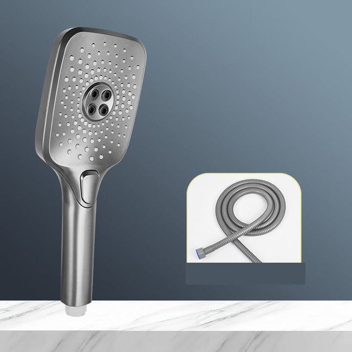BowLift | Modern Gray Shower Head Combo Standard Spray Pattern Rectangular Large Shower Head