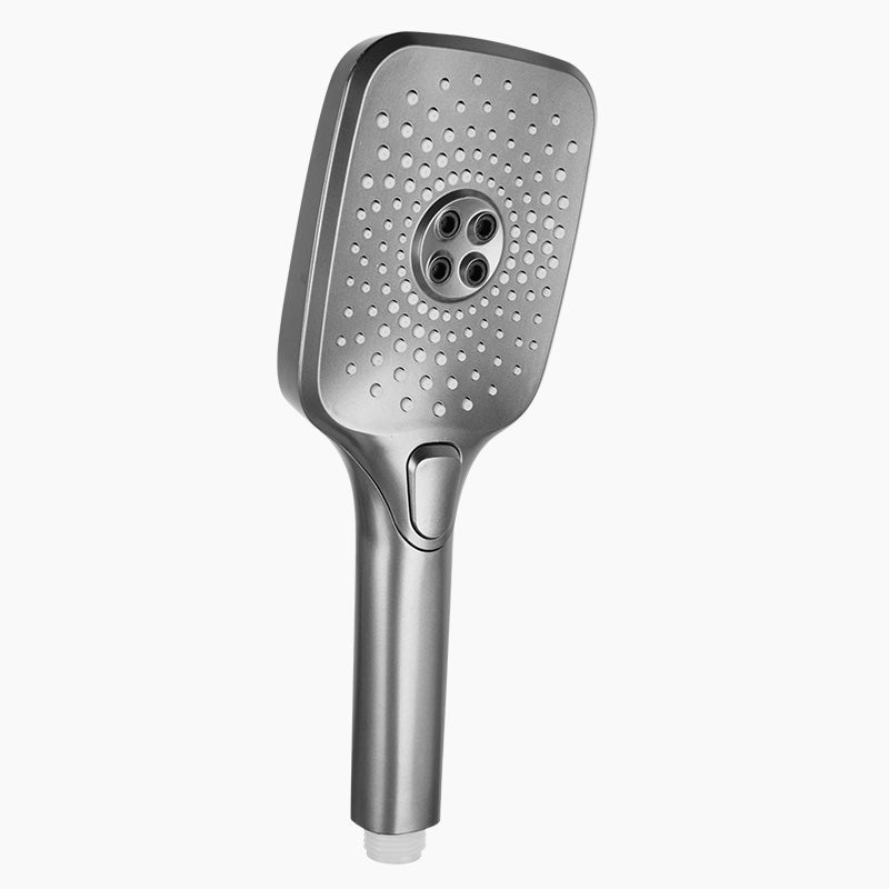 BowLift | Modern Gray Shower Head Combo Standard Spray Pattern Rectangular Large Shower Head
