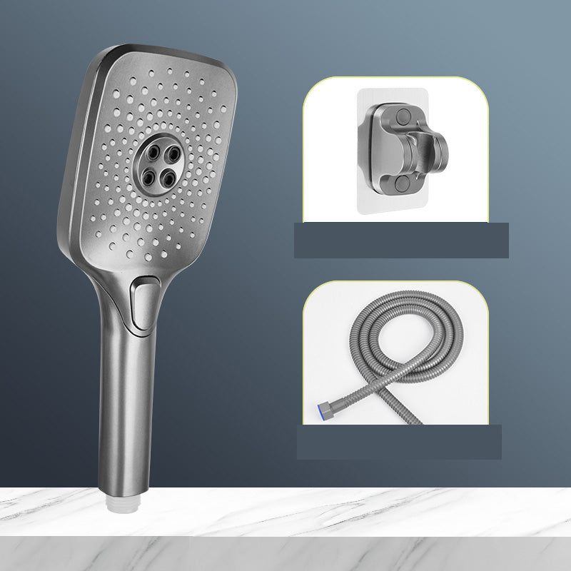 BowLift | Modern Gray Shower Head Combo Standard Spray Pattern Rectangular Large Shower Head