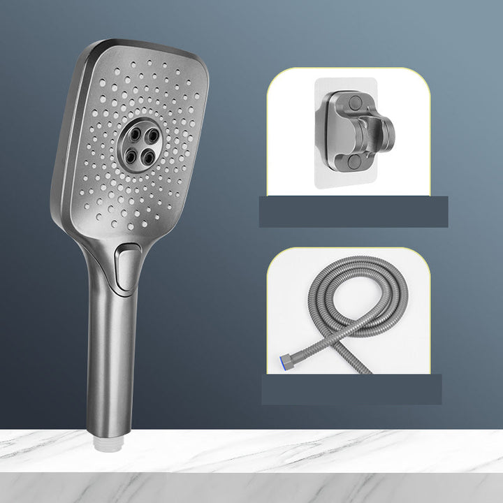 BowLift | Modern Gray Shower Head Combo Standard Spray Pattern Rectangular Large Shower Head