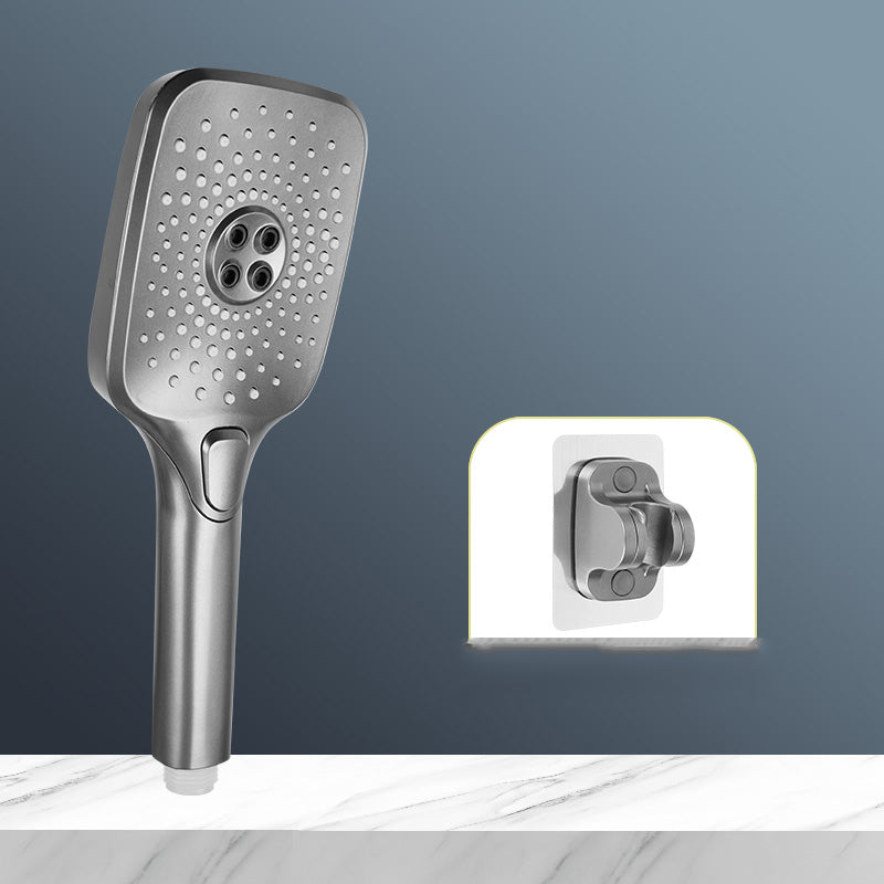 BowLift | Modern Gray Shower Head Combo Standard Spray Pattern Rectangular Large Shower Head