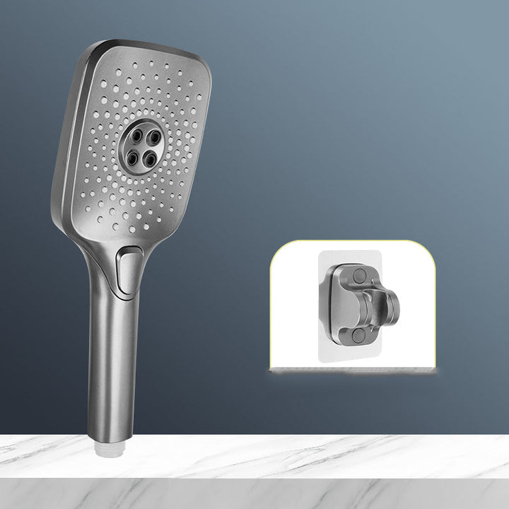 BowLift | Modern Gray Shower Head Combo Standard Spray Pattern Rectangular Large Shower Head