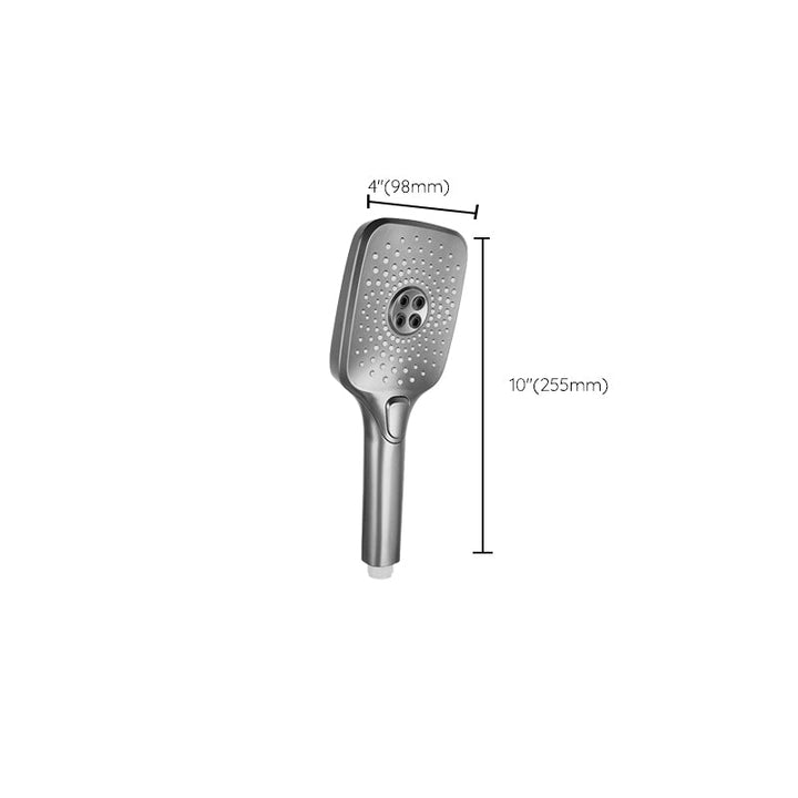 BowLift | Modern Gray Shower Head Combo Standard Spray Pattern Rectangular Large Shower Head