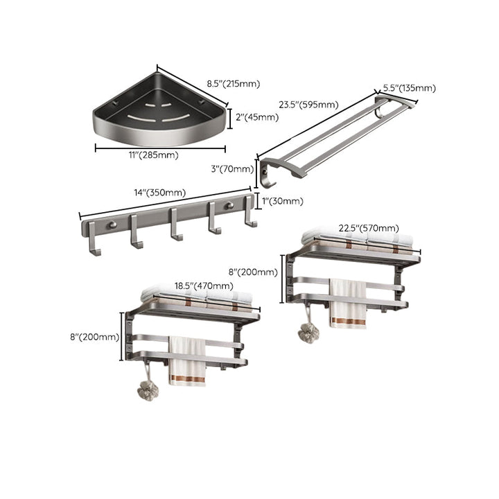 BowLift | Traditional bathroom accessory as a single piece or in a set in grey