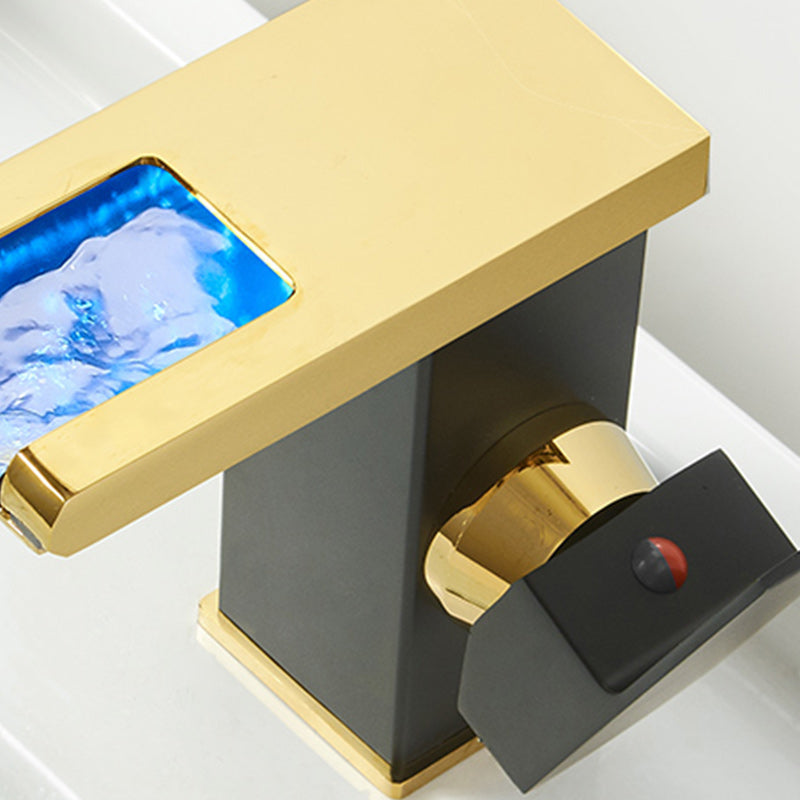 BowLift | Modern Waterfall Spout Sink Faucet with LED Brass Sink Faucet