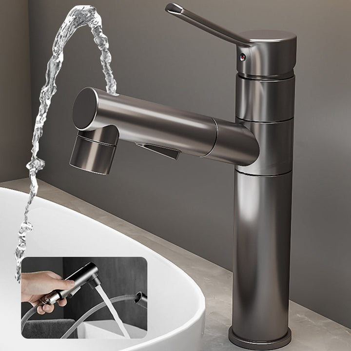 BowLift | Bathroom vessel faucet high arc three-way spout single-handle faucet with pull-out sprayer