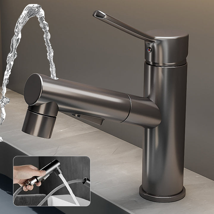 BowLift | Bathroom vessel faucet high arc three-way spout single-handle faucet with pull-out sprayer