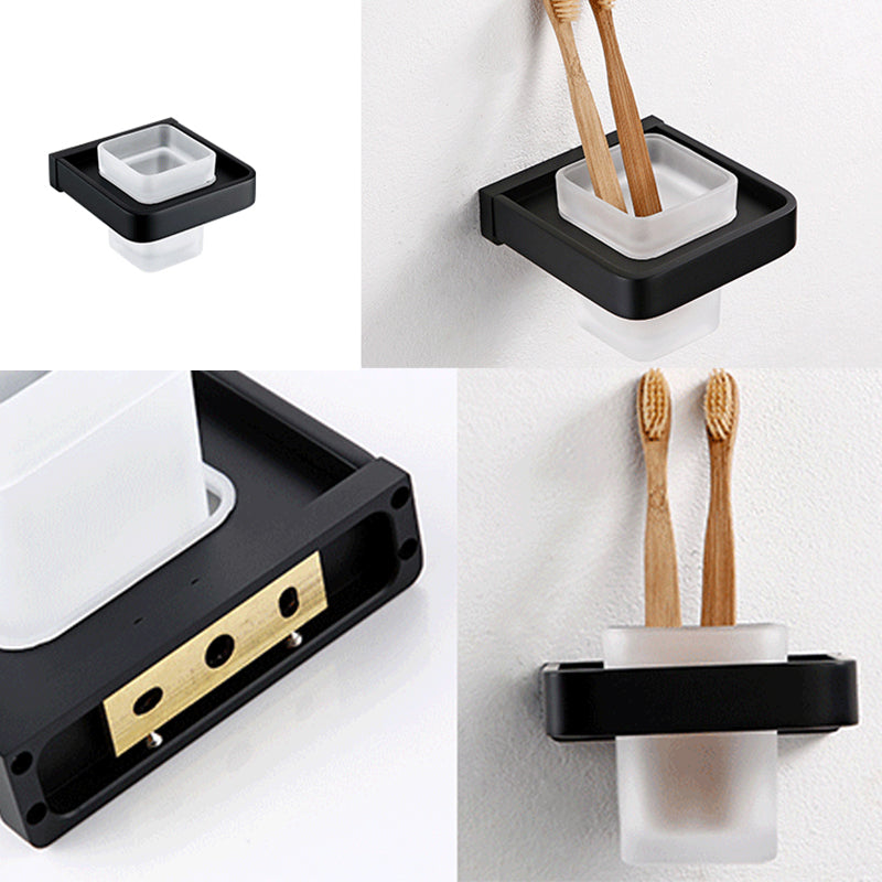 BowLift | Black Bathroom Accessories Hardware Set with Towel Bar and Bathroom Shelf