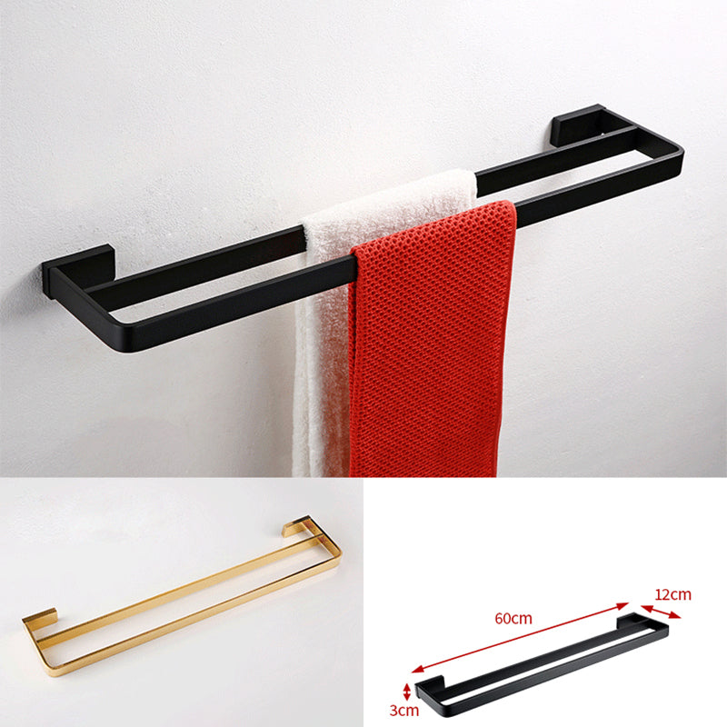 BowLift | Black Bathroom Accessories Hardware Set with Towel Bar and Bathroom Shelf