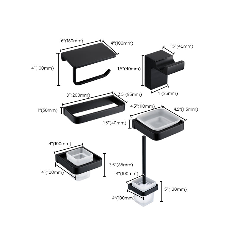 BowLift | Black Bathroom Accessories Hardware Set with Towel Bar and Bathroom Shelf