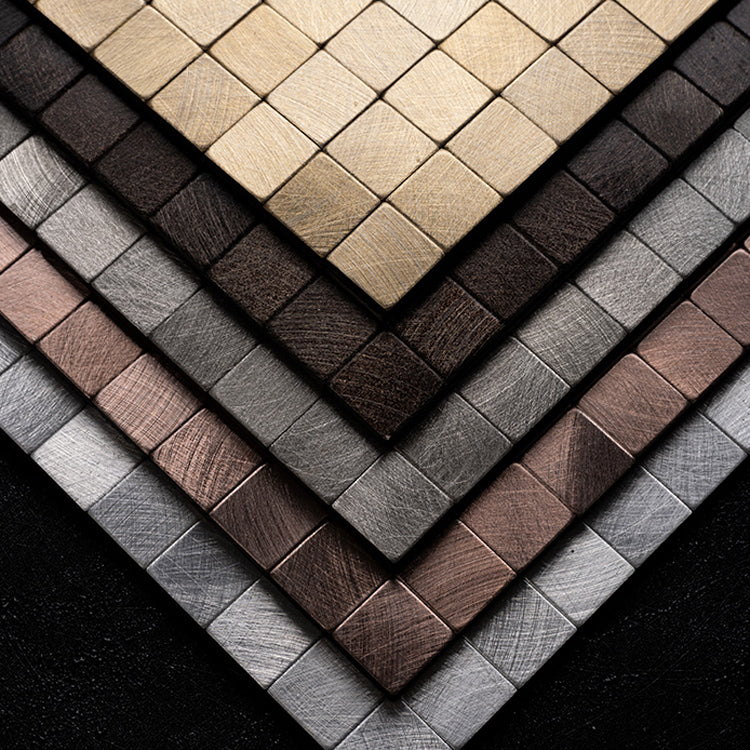 BowLift | Mosaic Tiles Wallpaper Square Shape Peel and Stick Mosaic Tiles with Metal Look