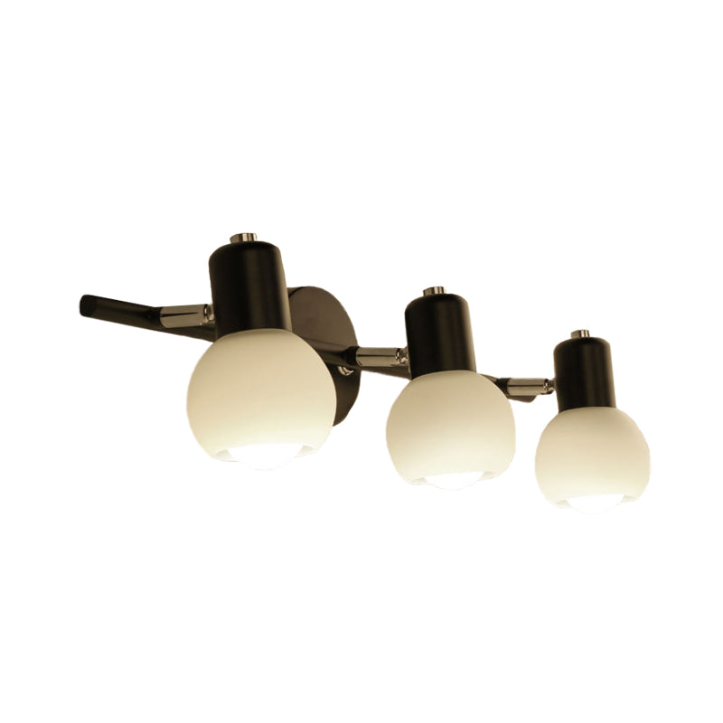 BowLift | Modo Wall Light Minimalist Opal Glass 2/3 Bulb Office Wall Mounted Lamp in Black with Linear Design