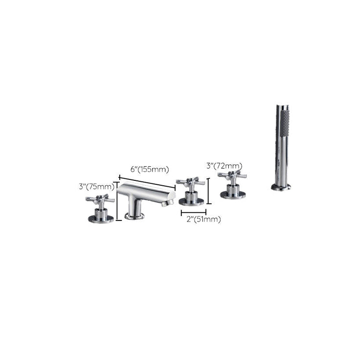 BowLift | Contemporary Bathroom Faucet Deck Mount Copper Low Arc Swivel Roman Bathtub Faucet Set
