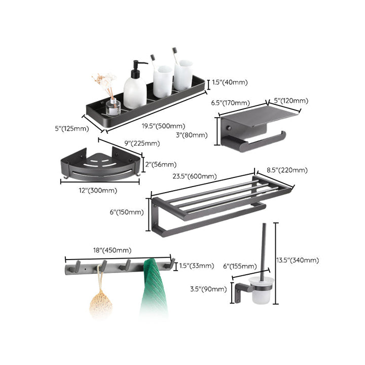 BowLift | Modern Gray Bathroom Accessory as Individual Piece or as Set Made of Metal