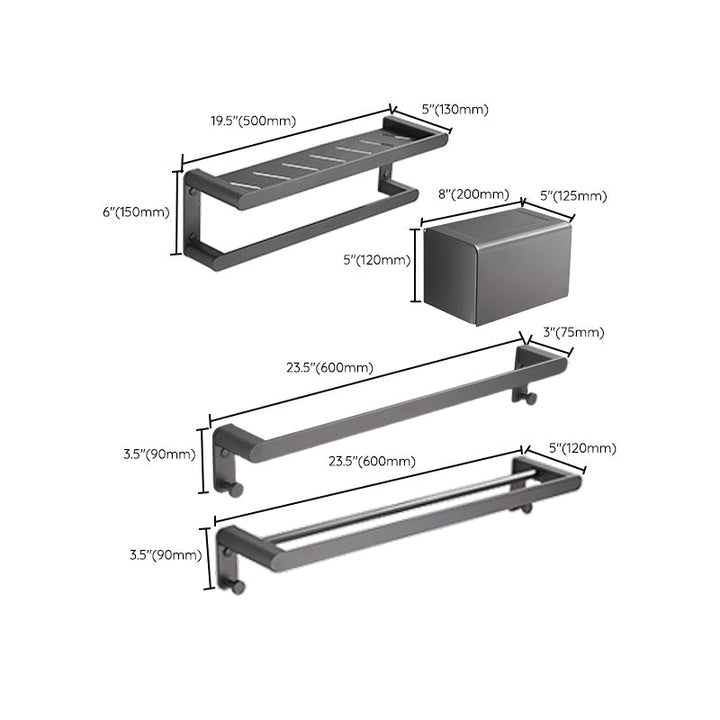 BowLift | Modern Gray Bathroom Accessory As a Single Piece or As a Set Made of Metal