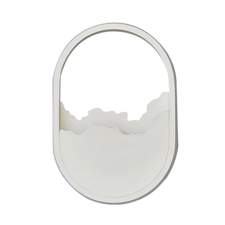 BowLift | Aluminium Oval Wall Lamp Light Modern LED White Wall Lamp with Cracked Design in Warm/White/Natural Light
