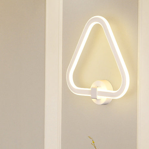 BowLift | White Triangle Frame Wall Mount Light Modernism LED Acrylic Wall Lamp Wall Light for Balcony