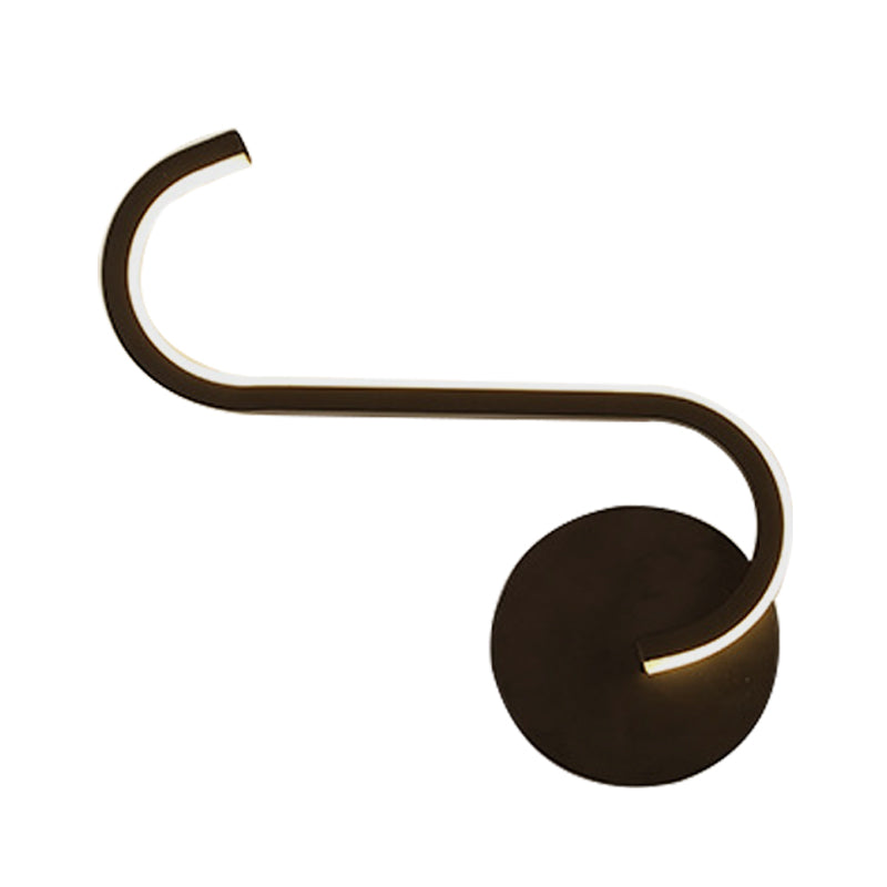 BowLift | Hook-shaped Metal Wall Light Simple LED Black Wall Lamp in Warm/White Light for the Living Room