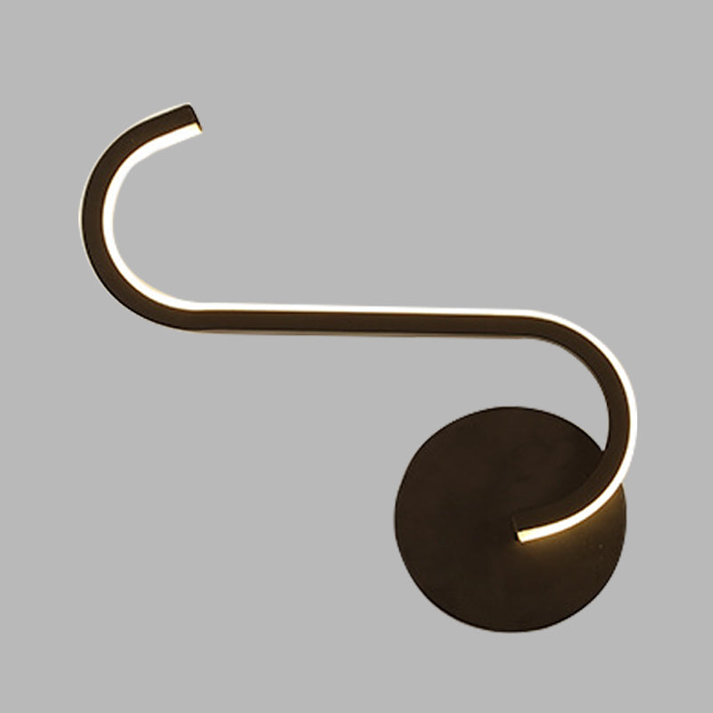 BowLift | Hook-shaped Metal Wall Light Simple LED Black Wall Lamp in Warm/White Light for the Living Room