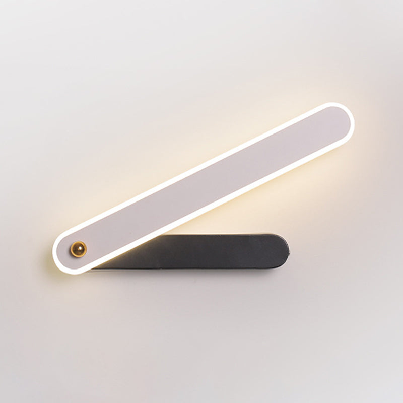 BowLift | Hour Hand Wall Mount Light Modernism Acrylic Black and White LED Wall Light in White/ Warm Light