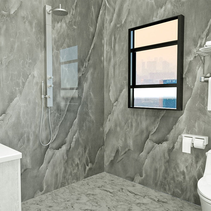 BowLift | Marbleing Water-repellent Tile PVC Single Peel and Stick Tile for Bathroom Back Wall