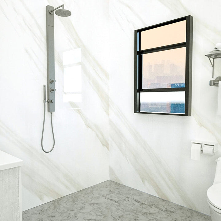 BowLift | Marbleing Water-repellent Tile PVC Single Peel-and-stick Tile for Bathroom Back Wall