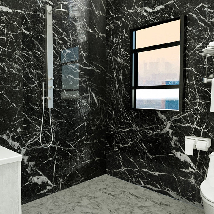 BowLift | Marbleing Water-repellent Tile PVC Single Peel and Stick Tile for Bathroom Back Wall