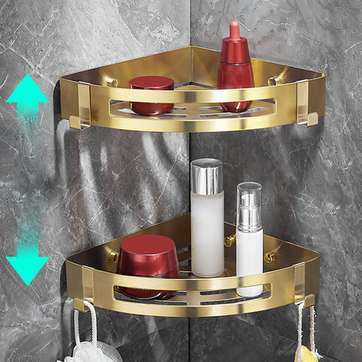 BowLift | Modern Gold/Silver 3-piece Bathroom Accessory Set, Bath Shelf