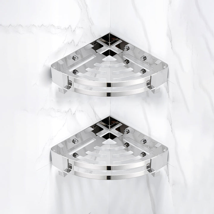 BowLift | Modern Gold/Silver 3-piece Bathroom Accessory Set, Bath Shelf