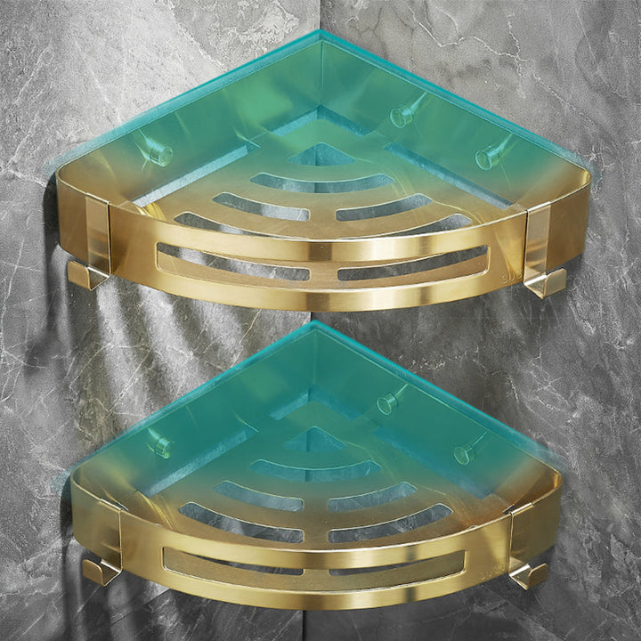 BowLift | Modern Gold/Silver 3-piece Bathroom Accessories Set, Bath Shelf