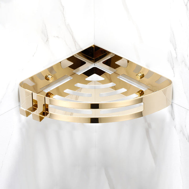 BowLift | Modern Gold/Silver 3-piece Bathroom Accessory Set, Bath Shelf