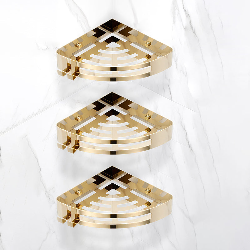 BowLift | Modern Gold/Silver 3-piece Bathroom Accessory Set, Bath Shelf