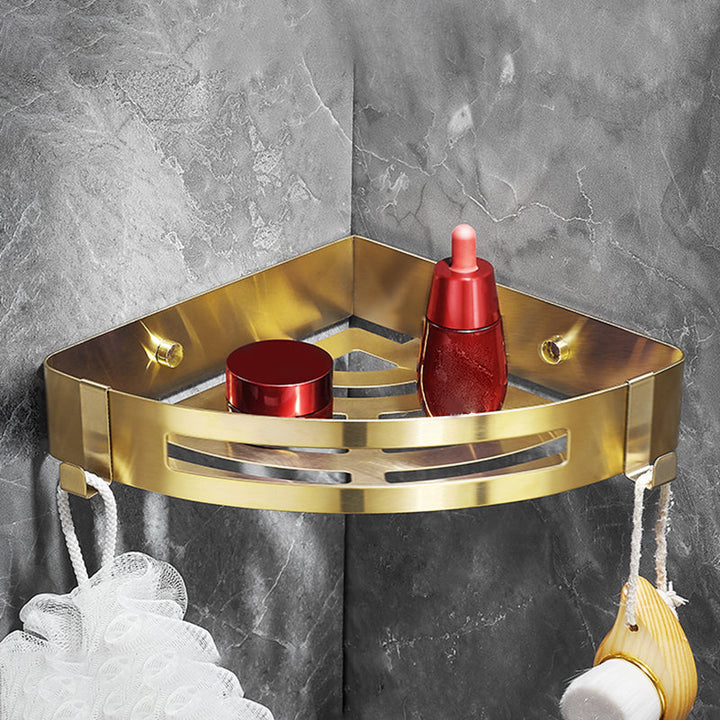 BowLift | Modern Gold/Silver 3-piece Bathroom Accessory Set, Bath Shelf
