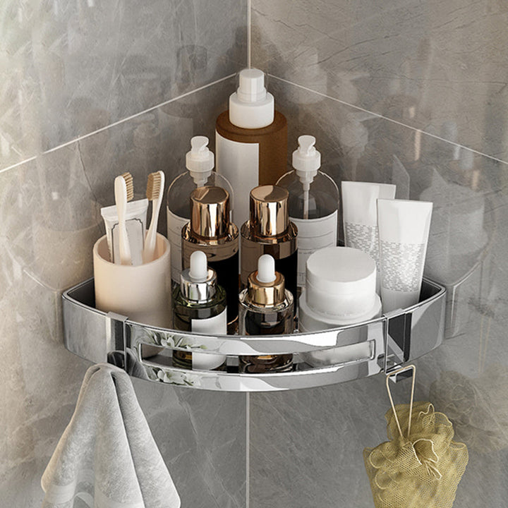 BowLift | Modern Gold/Silver 3-piece Bathroom Accessories Set, Bath Shelf
