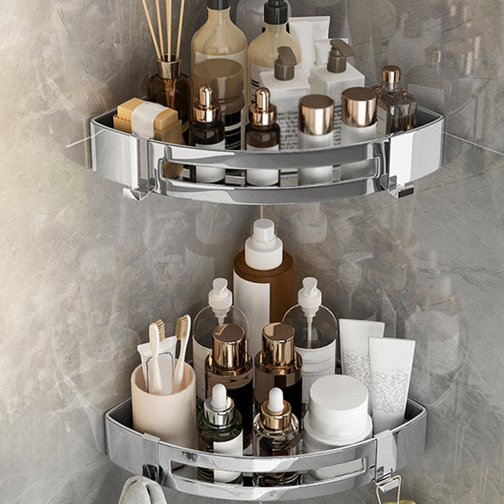 BowLift | Modern Gold/Silver 3-piece Bathroom Accessory Set, Bath Shelf