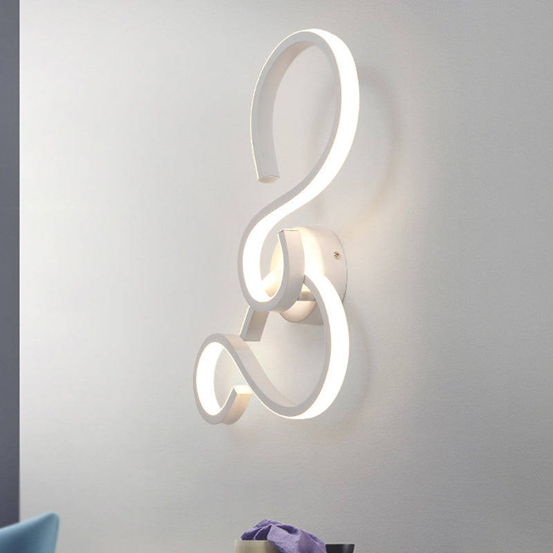 BowLift | 17"/27.5" H Spiral Living Room Wall Light Light Acrylic LED Modern Wall Light in White