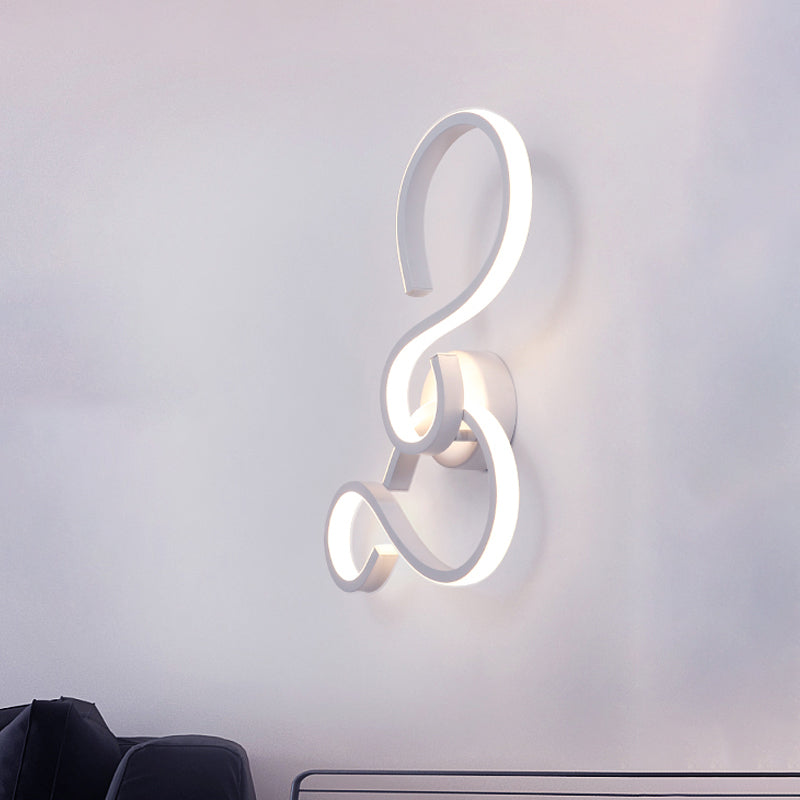 BowLift | 17"/27.5" H Spiral Living Room Wall Light Light Acrylic LED Modern Wall Light in White