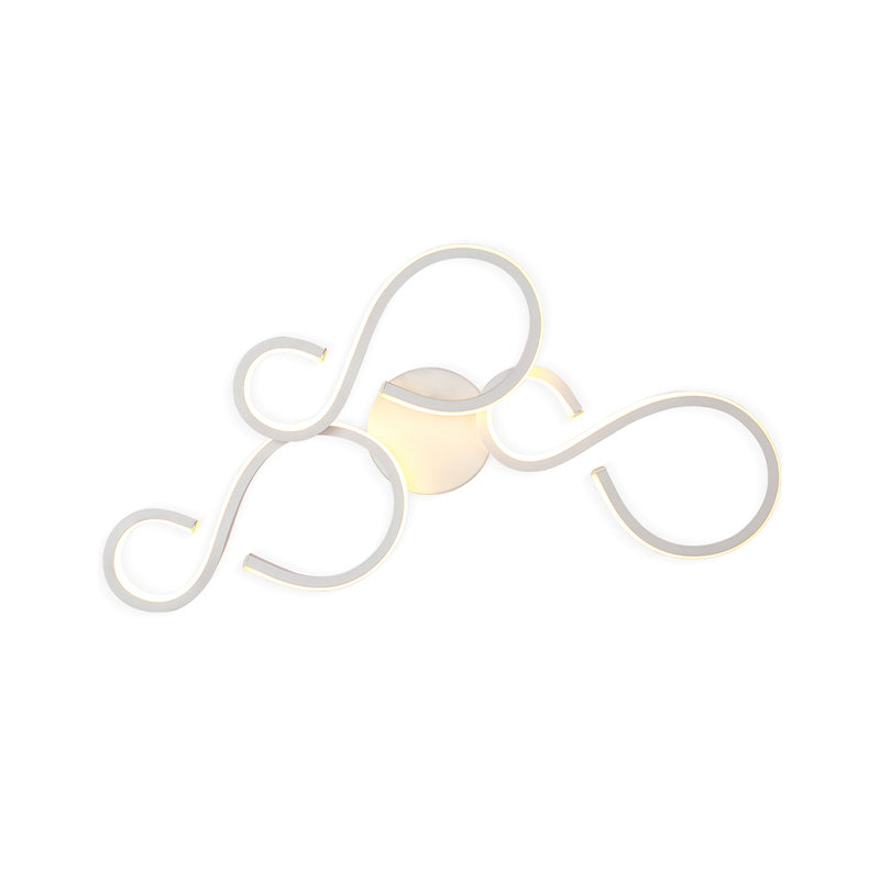 BowLift | 17"/27.5" H Spiral Living Room Wall Light Light Acrylic LED Modern Wall Light in White