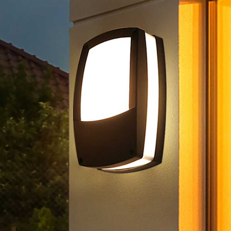 BowLift | Black Rectangular Wall Light Contemporary LED Acrylic Wall Mount Light for Outdoor