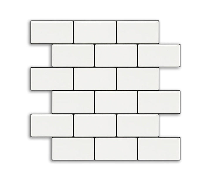 BowLift | White Subway Tile Waterproof PVC Peel & Stick Tile for Backsplash Wall