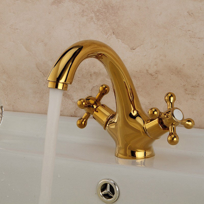 BowLift | Industrial Widespread Bathroom 2 Faucet Cross Handles Sink Faucet