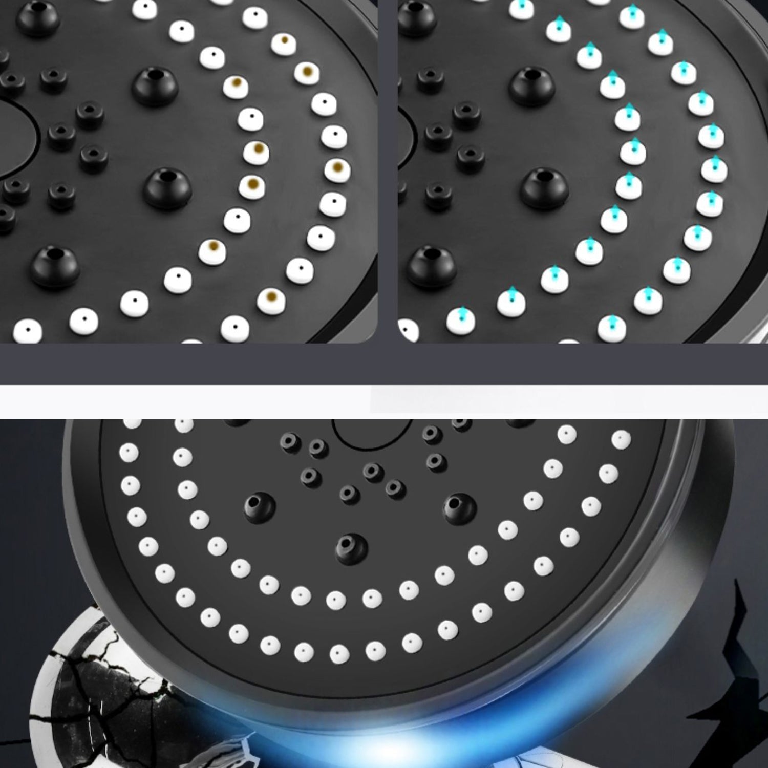 BowLift | Round Hand Shower Adjustable Spray Pattern Wall Mounted Shower Head