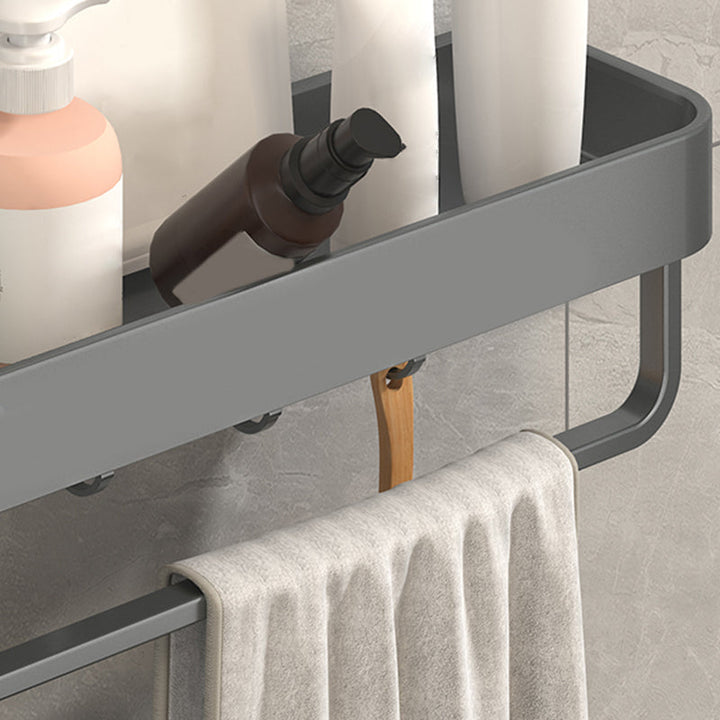 BowLift | Modern Grey 2-piece Bathroom Accessory Set, Matt Grey, Bathroom Shelf