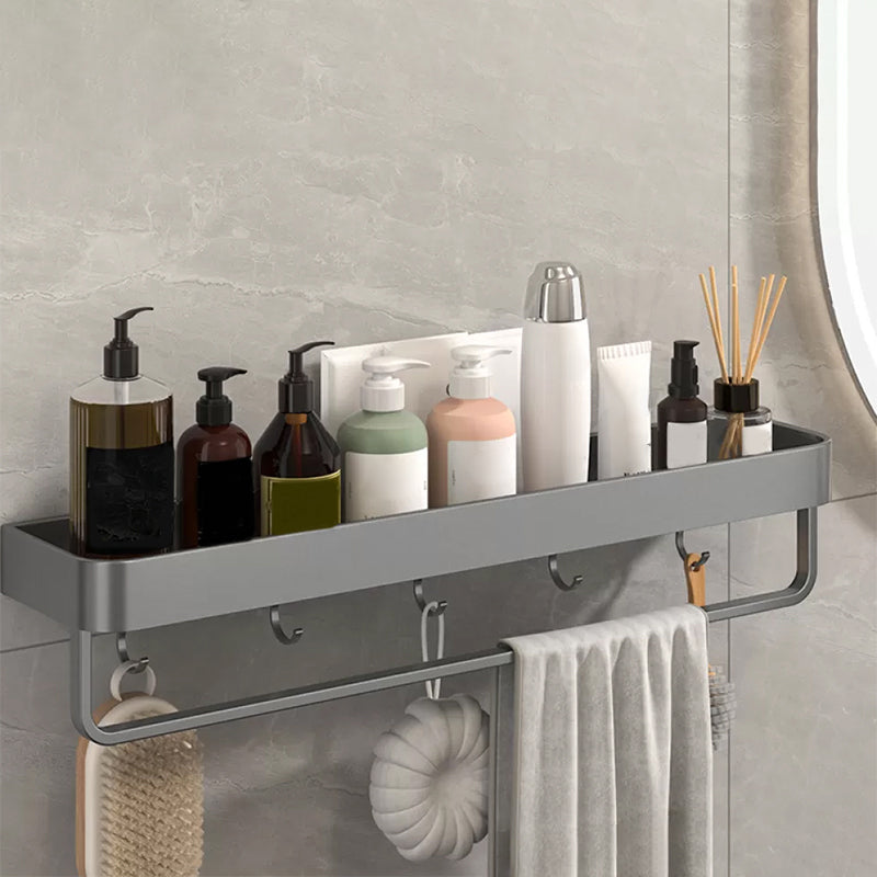 BowLift | Modern Grey 2-piece Bathroom Accessory Set, Matte Grey, Bathroom Shelf