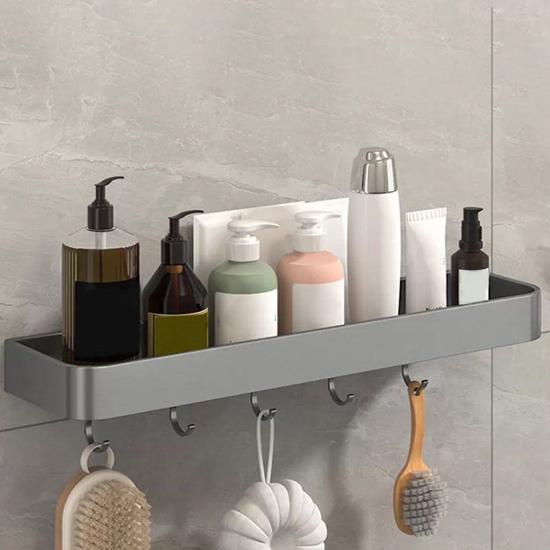 BowLift | Modern Grey 2-piece Bathroom Accessory Set, Matte Grey, Bathroom Shelf